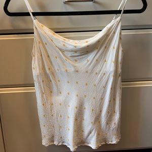 White with Yellow Hearts Tank Top